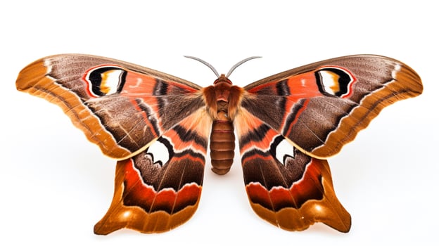 AI generated Photo of Atlas Moth isolated on white background. Generative AI