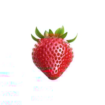 AI generated Detailed and Realistic 3D Strawberries Design, Perfectly Isolated on White photo