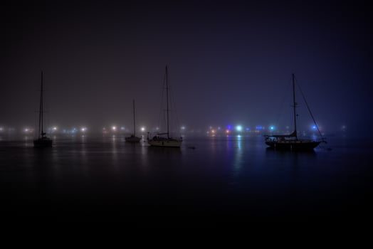 Foggy Bay at Night photo