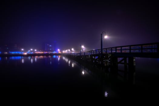 Foggy Bay at Night photo