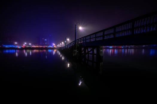 Foggy Bay at Night photo