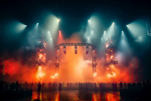 AI generated A concert stage fit for a rock legend. photo