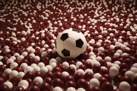 AI generated a white soccer ball on the soccer field photo