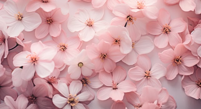 AI generated an image showing many pink flowers photo