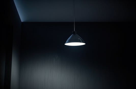 AI generated light reflected from the ceiling in a room in light photo