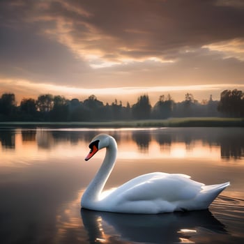 AI generated A portrait capturing the grace of a swan photo