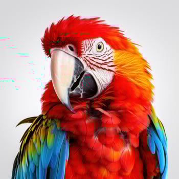 AI generated Striking parrot isolated on white photo