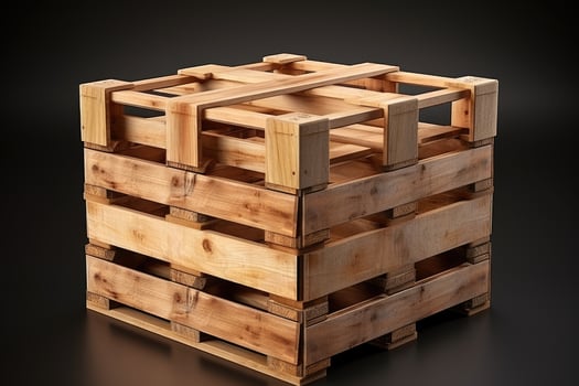 Wooden crate 3d render photo