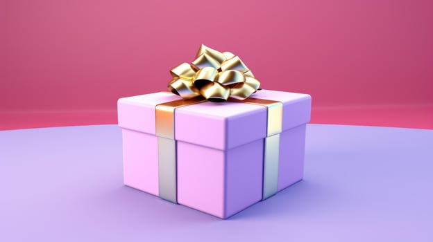 AI generated colorful ribbon gift box present copyspace, ai photo