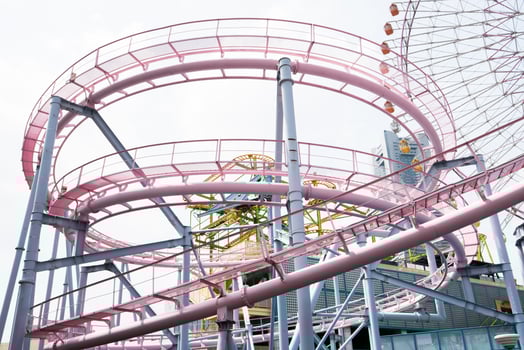 Amusement park on sunny day photo