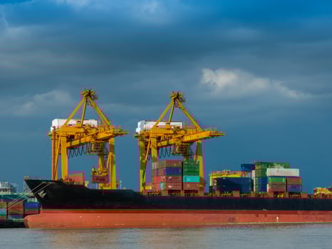 shipping of maritime transportation arrange container loading photo