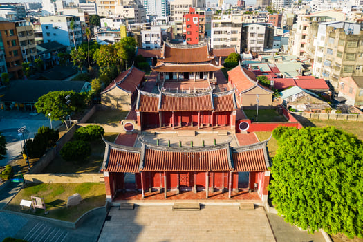 Aerial view of Confucius Temple located at Changhua city, Taiwan photo