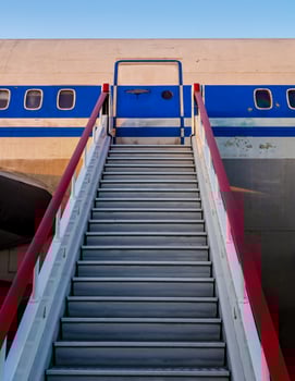gangway of an old civilian airliner photo
