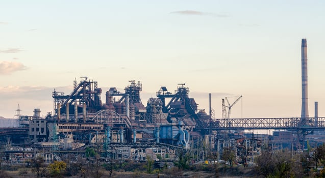 Azovstal plant destroyed during the war in Mariupol Ukraine photo