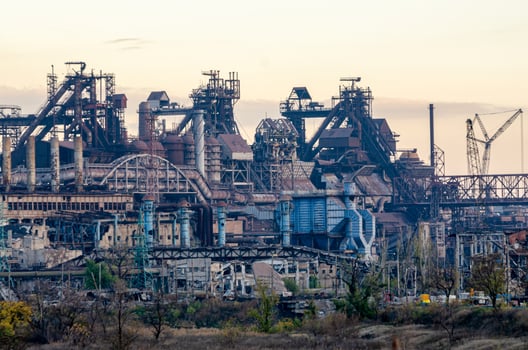 Azovstal plant destroyed during the war in Mariupol Ukraine photo