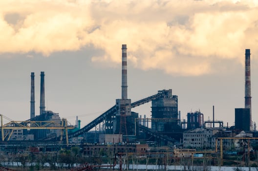 Azovstal plant destroyed during the war in Mariupol Ukraine photo