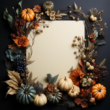 AI generated blank thanksgiving celebration invitation template with copy space photo