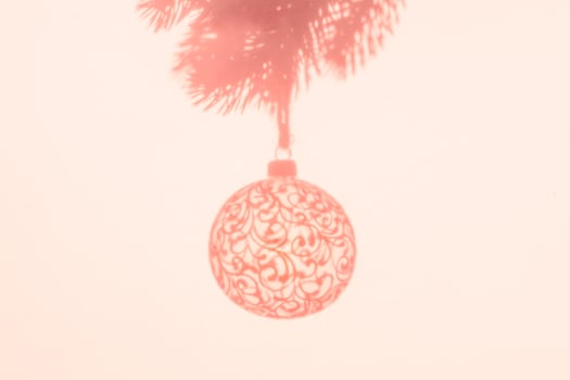 Christmas ball on Christmas tree, creative photo, new year, christmas photo