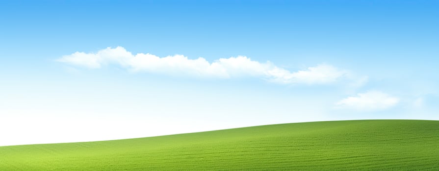 AI generated Lush Green Hills Under Blue Sky with Serene Clouds photo