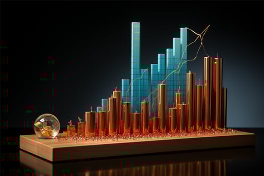 AI generated Graph or growth chart showing upward photo