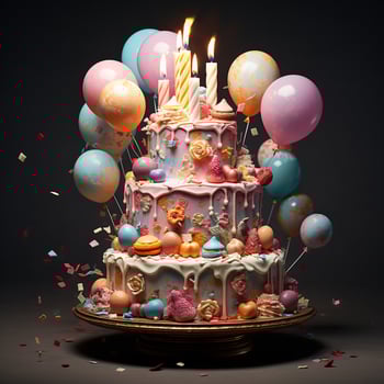 AI generated Birthday Cake photo
