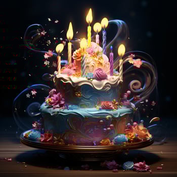 AI generated Birthday Cake photo
