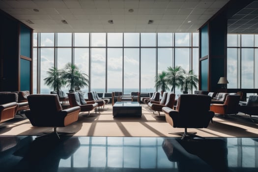 AI generated corporate office room with empty seats , luxury office room decoration for business purpose Ai generator photo