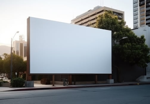 AI generated an empty billboard on the side of a street photo