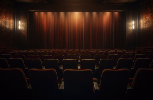 AI generated cinema and seats in auditorium photo