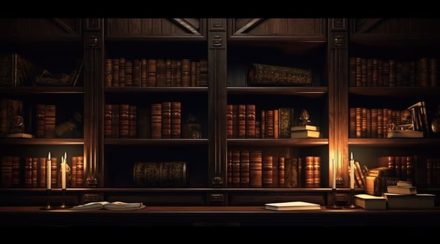 AI generated cliche library library background photo