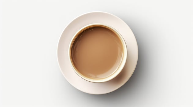 AI generated coffee cup empty mockup top view photo