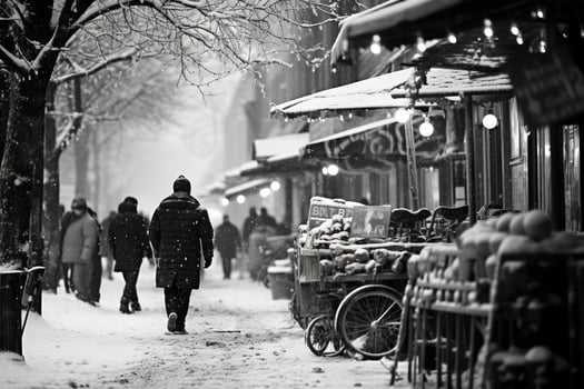 AI generated Winter Street Photography - Generative AI photo