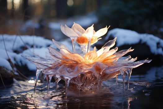 AI generated Frozen Water Features - Generative AI photo
