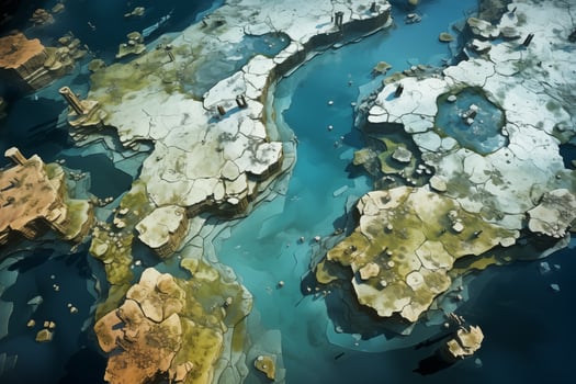 AI generated background, top view of the karst landscape photo