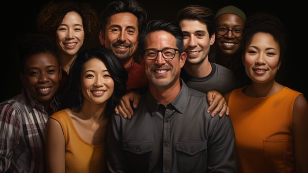 AI generated group of people from different cultural backgrounds photo