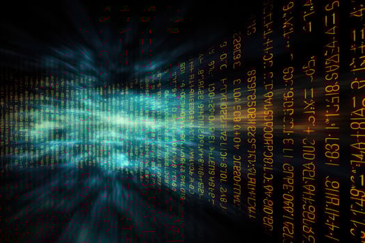 AI generated Binary Realistic tech colorful background modern devices. Ai generated photo