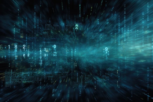 AI generated Binary Realistic tech colorful background modern devices. Ai generated photo