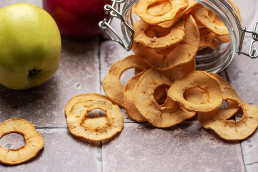 Dried apple chips photo