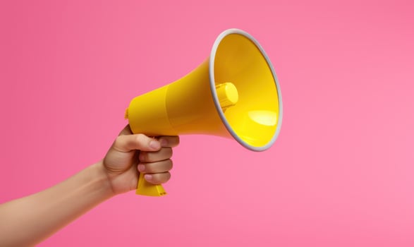 AI generated a hand holding a megaphone photo