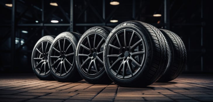 AI generated some set tire with background that includes dark scene photo