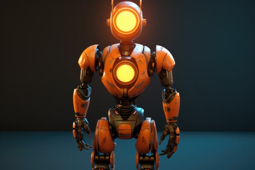 AI generated Modern futuristic robot with glowing eyes Ai generated photo