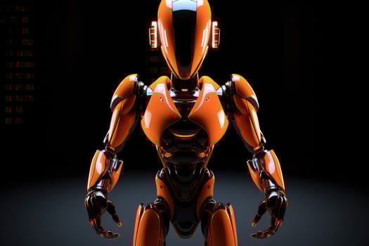 AI generated Modern futuristic robot with glowing eyes Ai generated photo