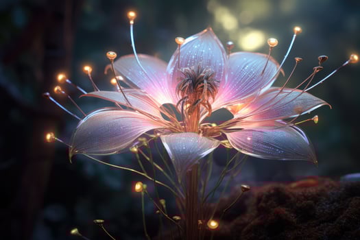 AI generated Glowing flower wallpaper, lose up of flower Ai generated photo