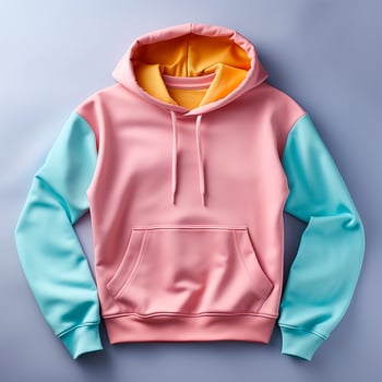 AI generated Bright sweater with a hood on an isolated background, product advertisement - AI generated image photo