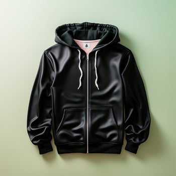 AI generated Black sweater with a hood on an isolated background, product advertisement - AI generated image photo