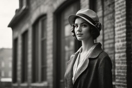 AI generated Vintage Glamour, Posing in 1920s Style Generative by AI photo
