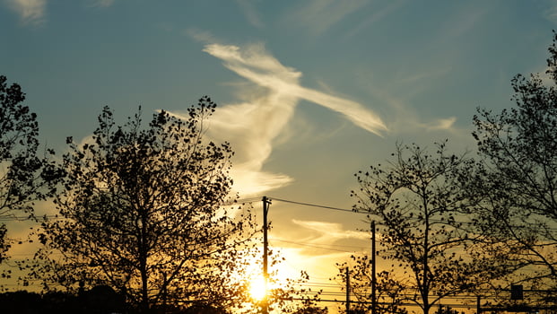 The beautiful sunset view with the colorful clouds and sky as background photo