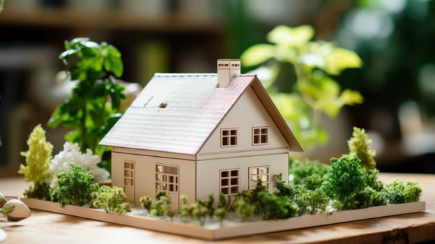 AI generated Modern eco friendly model house photo