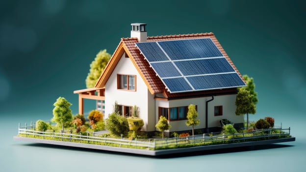 AI generated Modern eco friendly model house photo