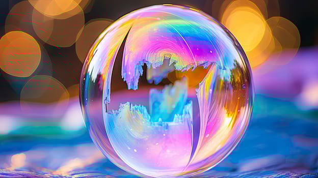 AI generated Bubble with beautiful bokeh background photo